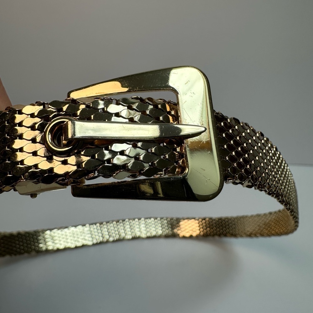 Whiting & Davis Shimmering Gold Mesh Belt - Picture 5 of 7